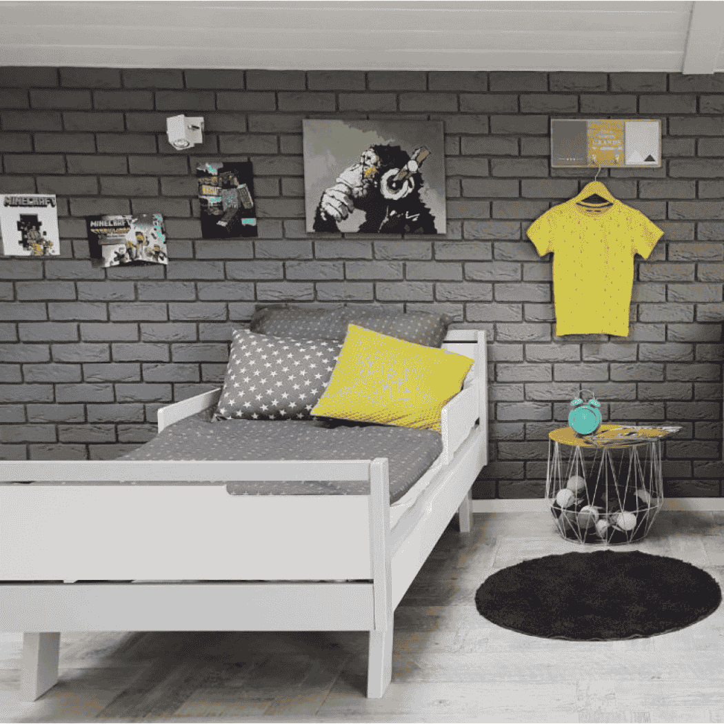 Postel pro Teenagery Lussi 160 Gekko Kids, Bílá / Šedá